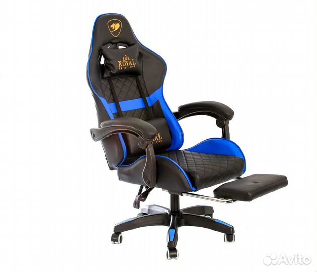 Игровое кресло с подставкой для ног и массажем