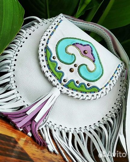 Сумка ручная работа кожа Бохо