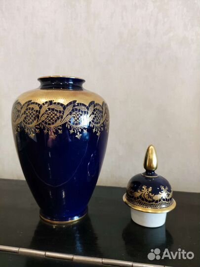 Антикварная ваза, Германия, кобальт, винтаж