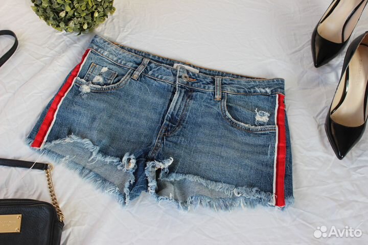 Zara шорты с лампасами 42-44