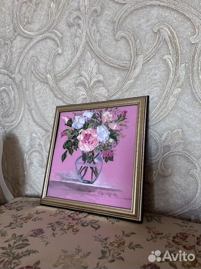 Картина вышивка лентами