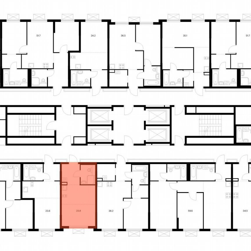 Квартира-студия, 23,8 м², 17/25 эт.