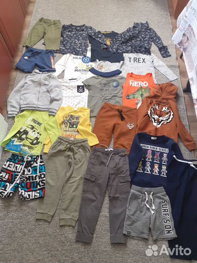 Большой пакет брендовых вещей на мальчика 110 -116