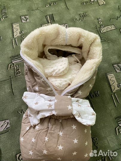 Конверт на овчине для новорожденного
