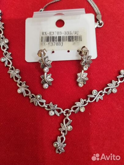 Комплект серебро 925 колье и серьги