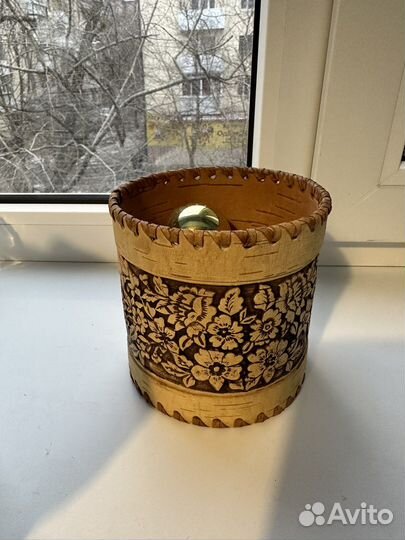 Ваза из бересты ручной работы