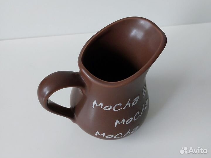 Молочник сливочник керамический кофейного цвета