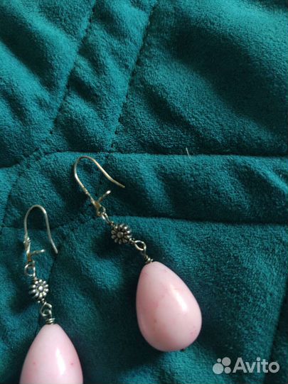 Серьги серебро коралл