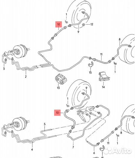 Трубка тормозная задняя правая Audi 80 175mm