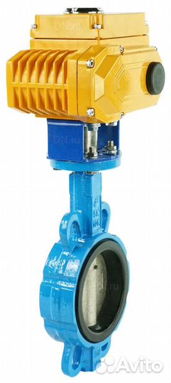 Затвор дисковый поворотный DN.ru WBV1413E-2W-Fb Ду250 Ру16, корпус - чугун GGG50, диск - чугун GGG40