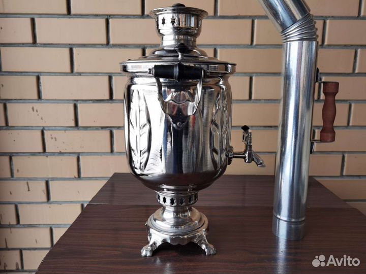 Тульский угольный самовар с трубой