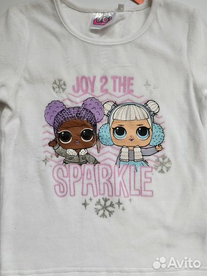 Теплая велюровая пижама для девочки 116 см