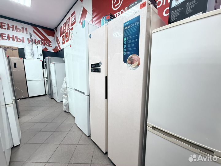 Холодильник Side-By-Side мраморный новый