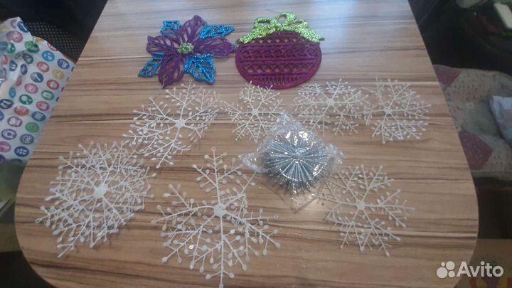 Снежинки елочное новогоднее украшение