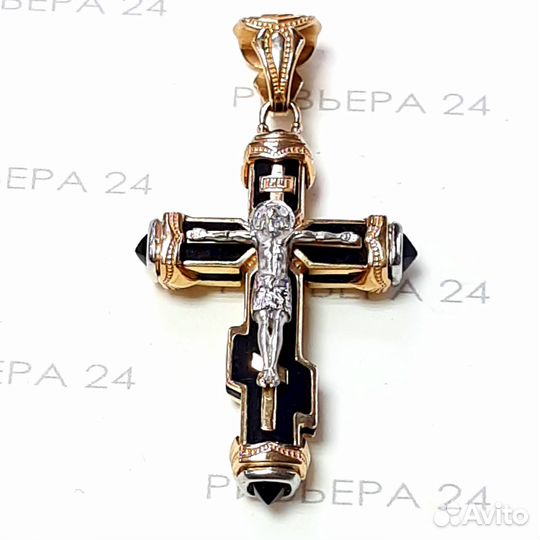 Золотая подвеска крест 585 пробы 13,39 грамм