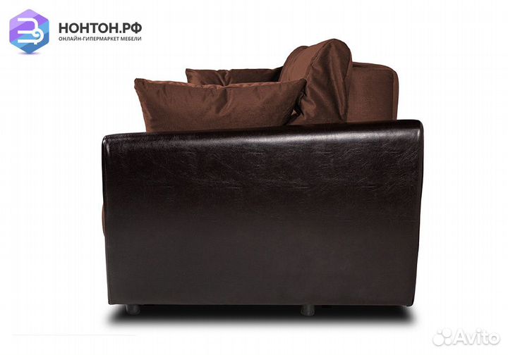 Диван еврокнижка Мадейра Lux темно-коричневый / ко
