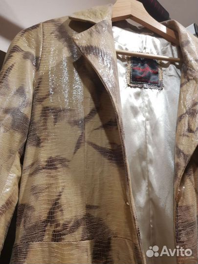 Кожаный плащ женский 42 44