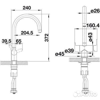 Кухонный смеситель Blanco Trima Хром 525136