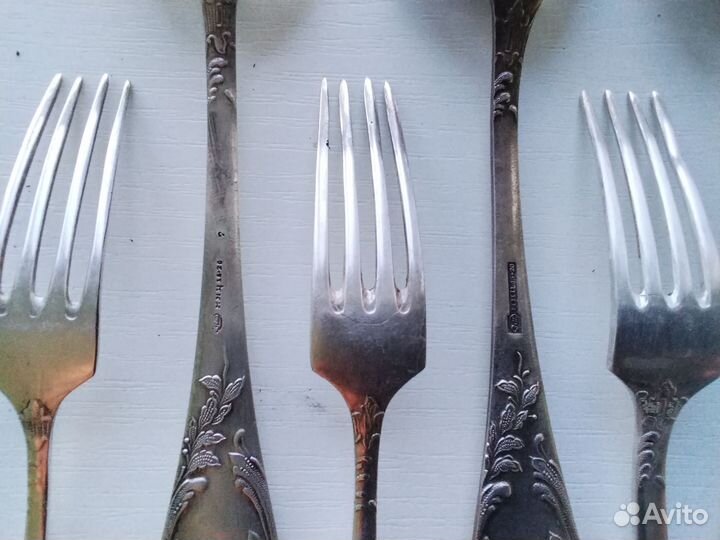 Наборы мельхиоровых вилок и ложек, СССР, зиш