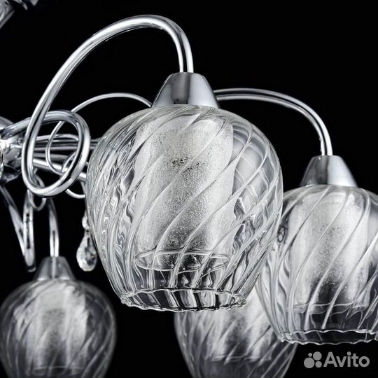 Люстра металл и стекло модерн