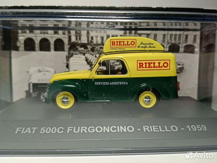 Модель 1:43 Fiat 500C Furgoncino Riello 1959Altaya