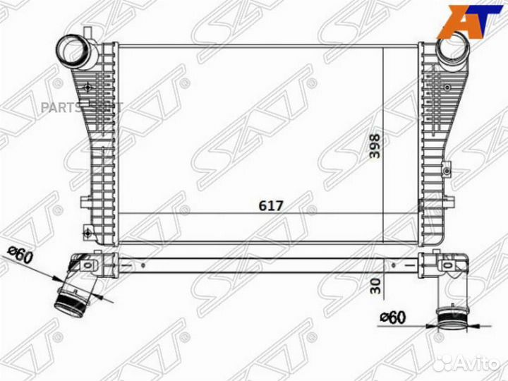 Радиатор интеркулера VW passat B6/B7 05/tiguan 07