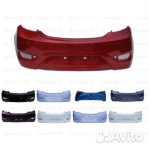 Задний бампер в цвет на Хюндай Солярис 2012