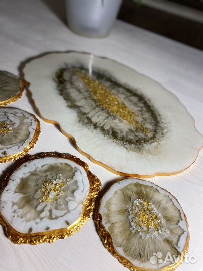Сервировочный набор из эпоксидной смолы