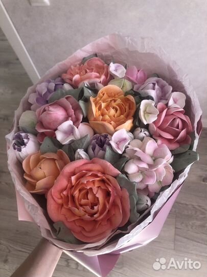 Цветы из зефира