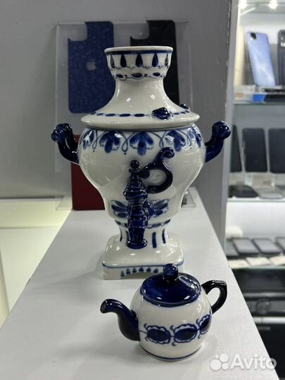 Самовар с чайником Гжель