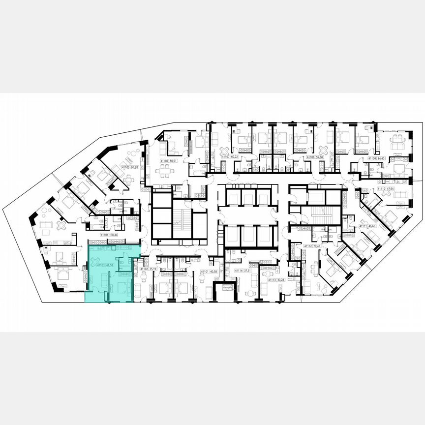 1-к. квартира, 49,3 м², 11/46 эт.