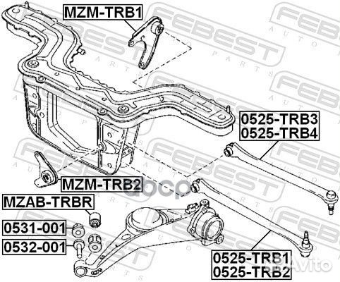 Тяга подвески нижняя зад лев 0525TRB1 Febest