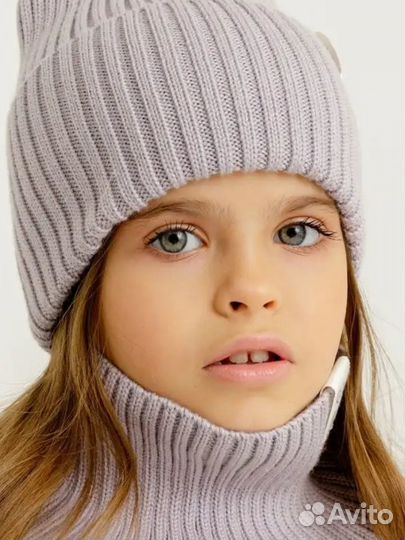 Набор шапка и снуд для девочки демисезон от 6 лет