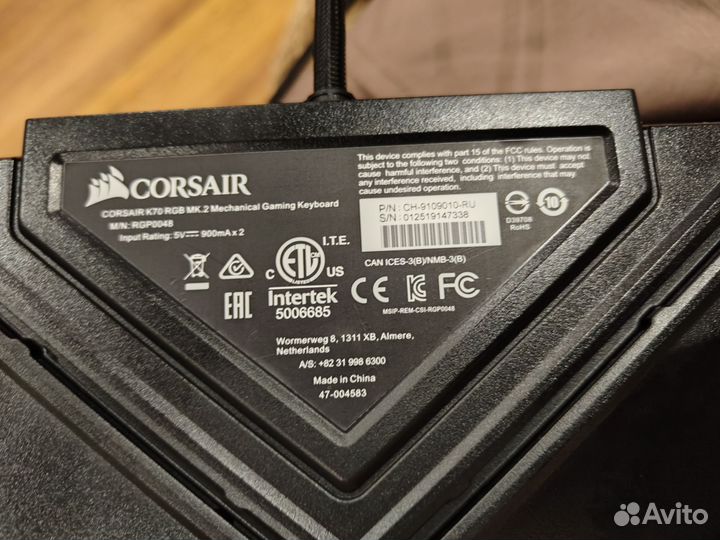 Продам клавиатуру Corsair K70rgb MK.2