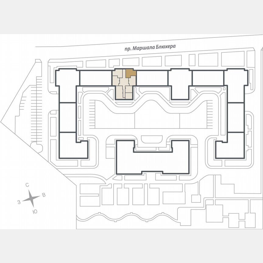 2-к. квартира, 60 м², 7/17 эт.