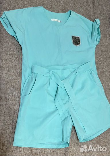 Летний женский костюм с шортами 44 размер