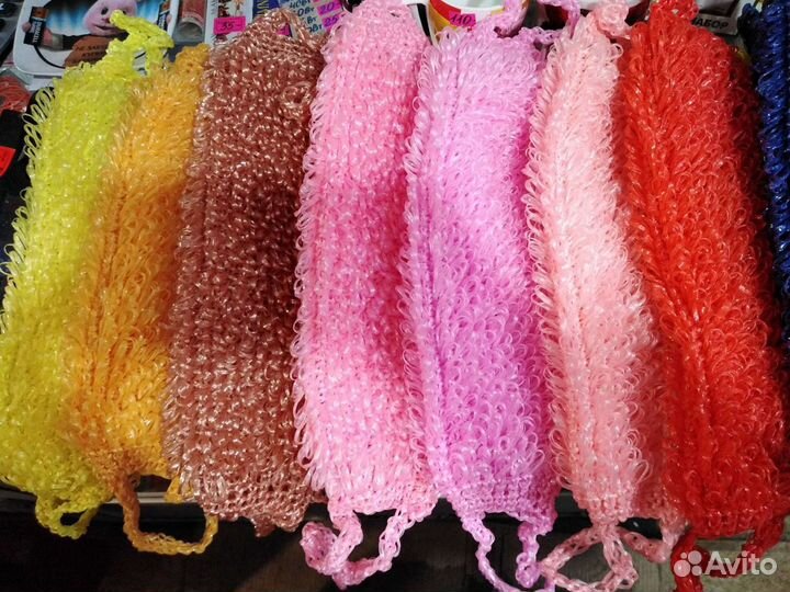 Вязаные вручную мочалки