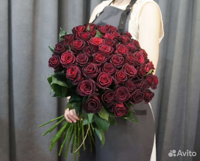 51 красная роза 60см