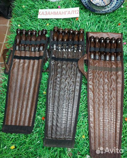 Шампура в кожаном чехле