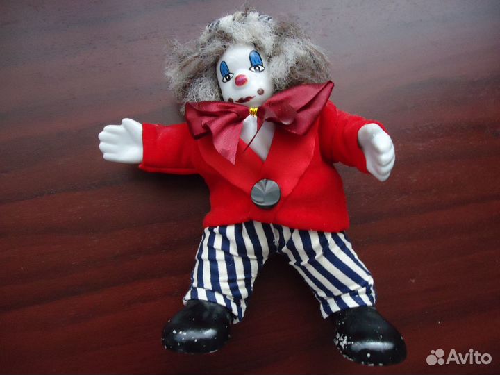 Кукла клоун марионетка фарфор Германия