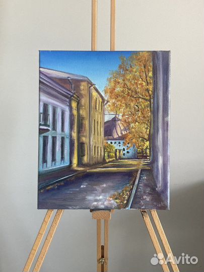 Картина маслом на холсте осень Выборг