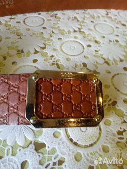 Мужской кожаный ремень Гуччи оригинал