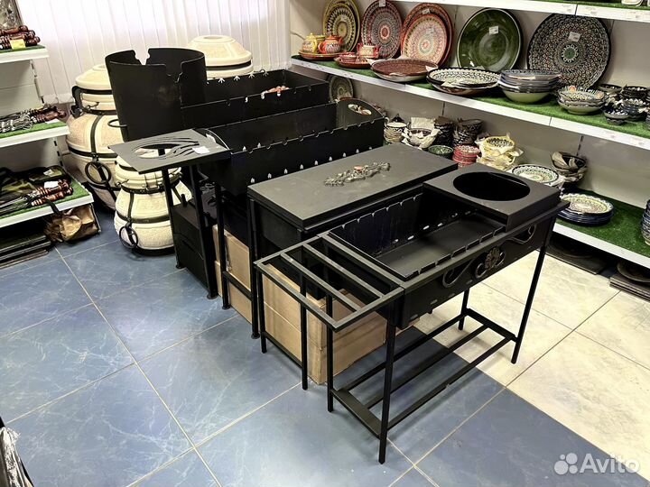 Мангалы разборные, подставка под казан, полка