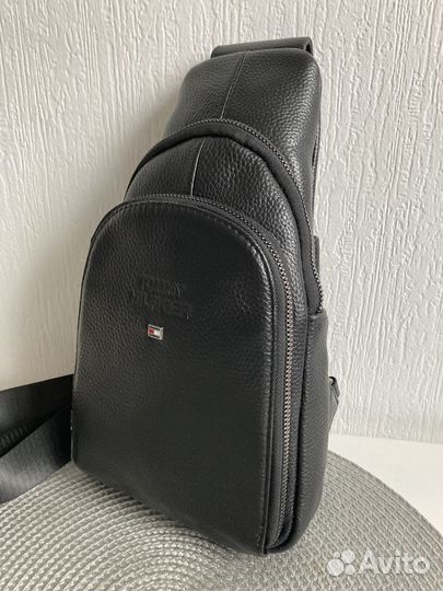 Мужская кожаная сумка Tommy Hilfiger lux sling