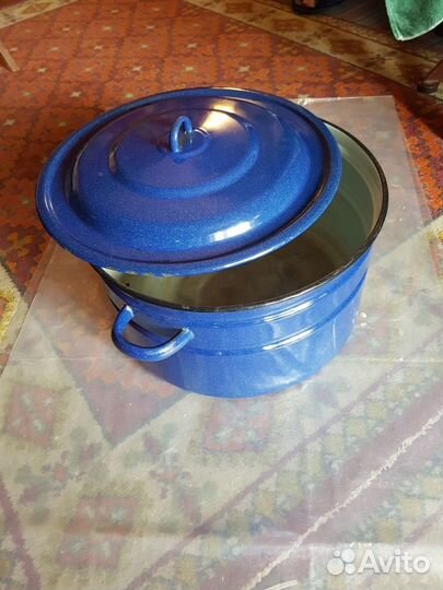 Кастрюля и таз эмалирован./казан пр-ва СССР