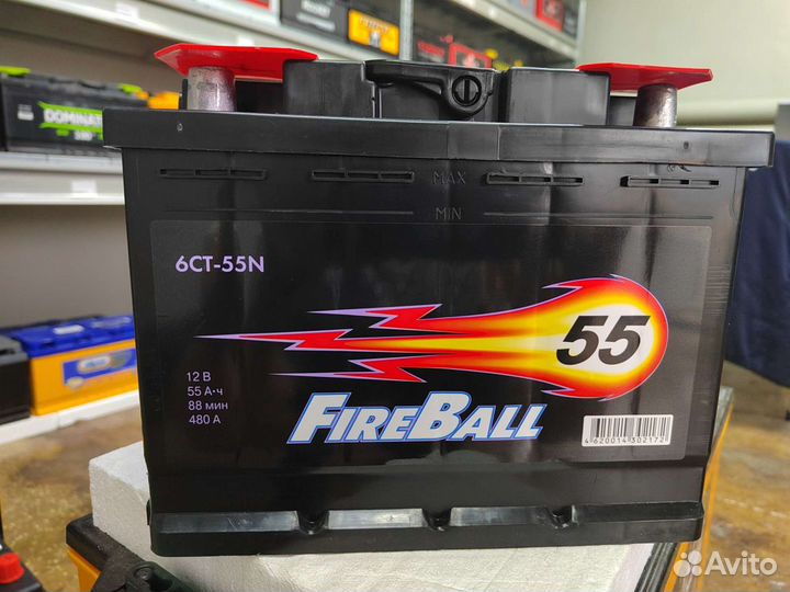 Аккумулятор Fireball 55 Ач прям 480 А