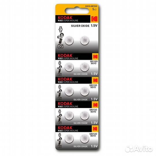 Батарея Kodak AG10;389;SR1130W 10 шт