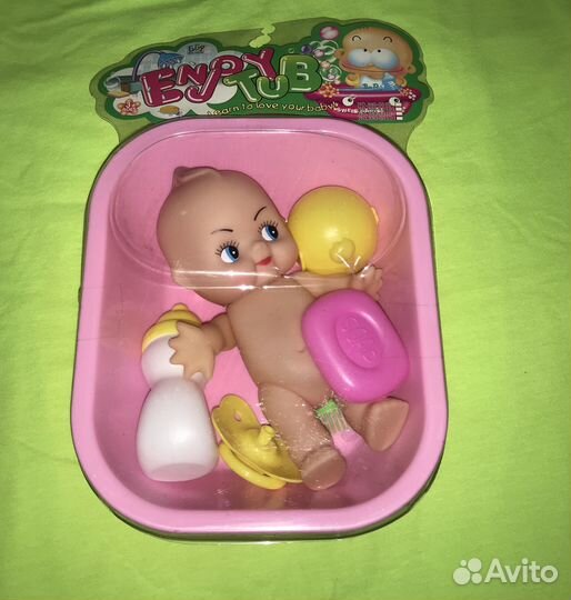 Пупс в ванночке с аксессуарами