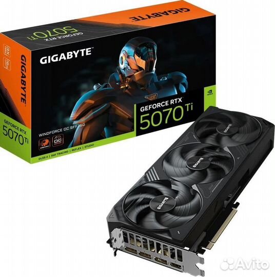 Видеокарта Gigabyte nvidia GeForce RTX 5070TI GV-N507TWF3OC-16GD 1.0, 16гб Windforce, gddr7, OC, Ret