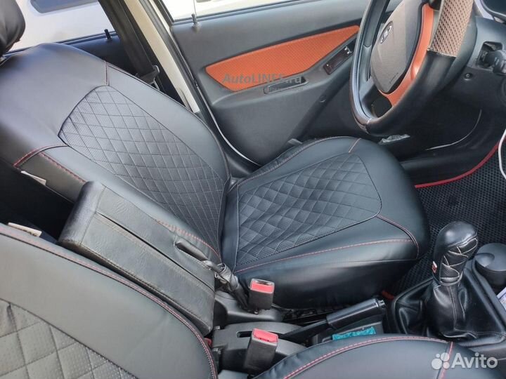 Чехлы универсальные Elegant черный/отстрочка красн